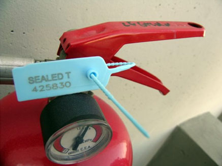TWIGGYSEAL: adjustable plastic seal for fire extinguishers
